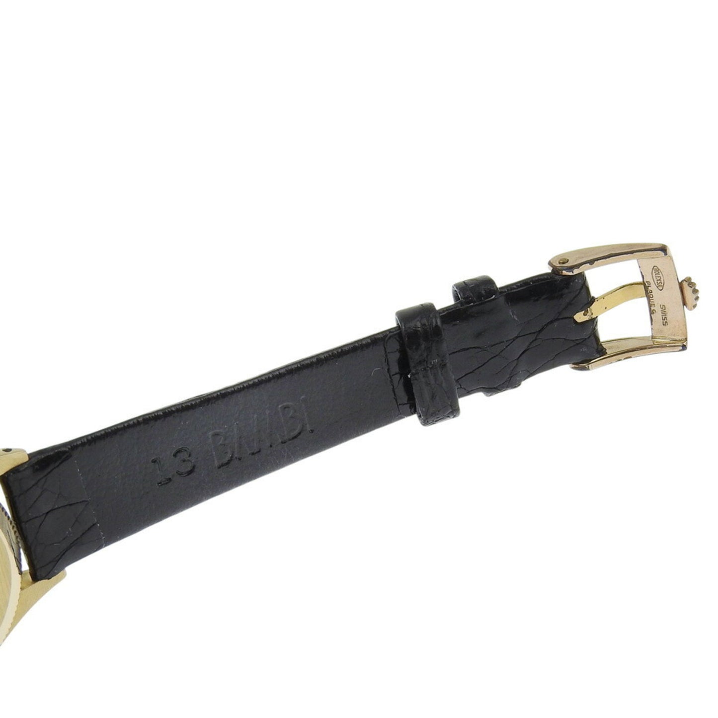 Rolex Oyster Perpetual Watch, caliber 1130, 6619, Yellow Gold with Embossed Leather, 1966, Automatic, Analog Display, Navy Dial, Women's