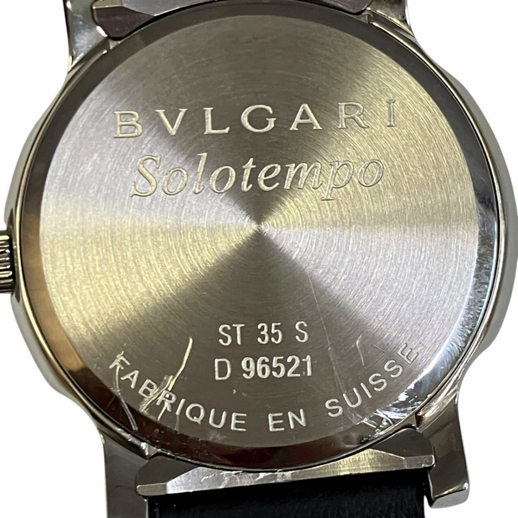 Bulgari BVLGARI Solo Tempo watch, total weight 38.1g, stainless steel, genuine leather strap, quartz movement, ST35S — Good