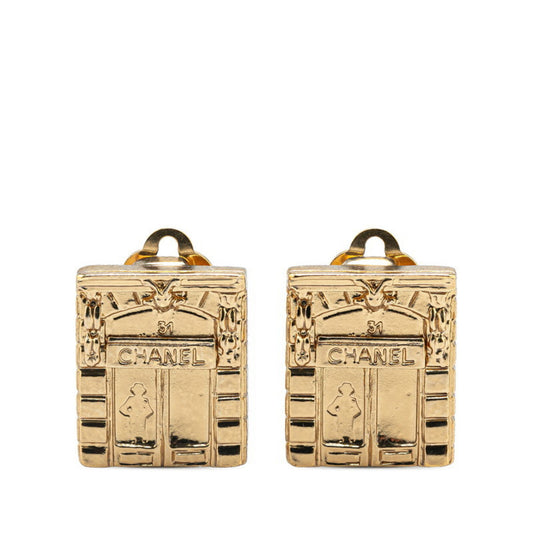 Chanel Earrings Gold Plated Women's CHANEL