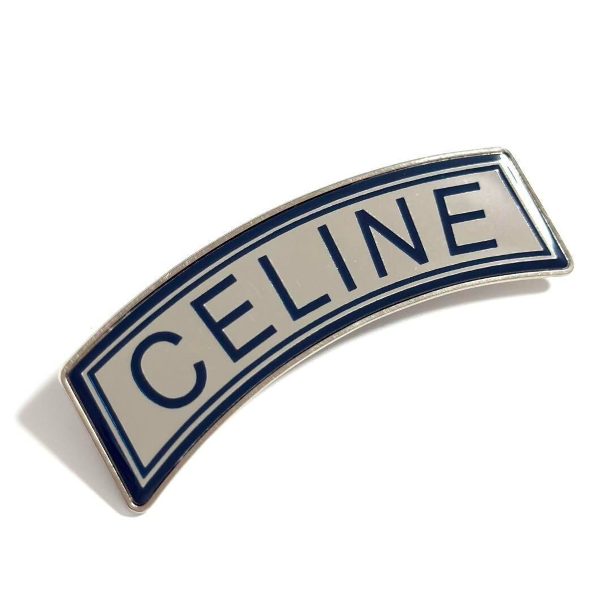 Celine Men's Women's Brooch Pin Badge Logo Blue — Like New