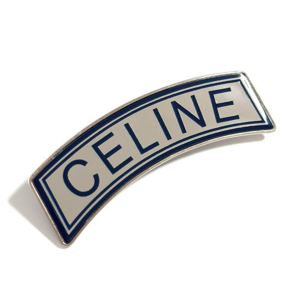 Celine Men's Women's Brooch Pin Badge Logo Blue — Like New
