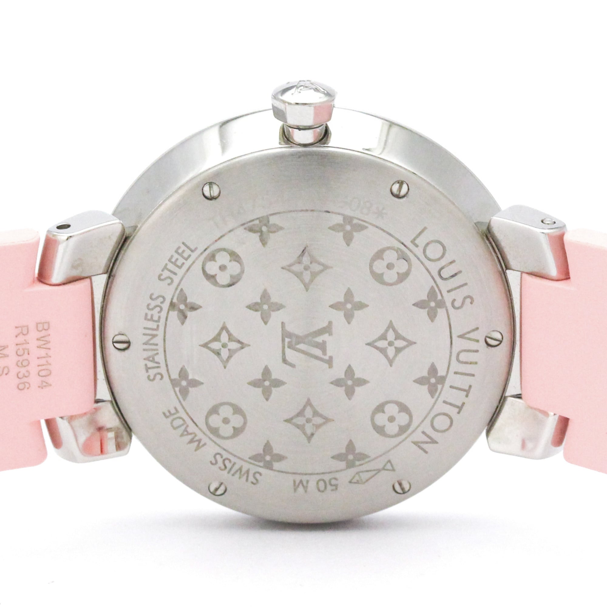 LOUIS VUITTON Tambour Steel Quartz Ladies Watch Q1G08 Polished — Very Good