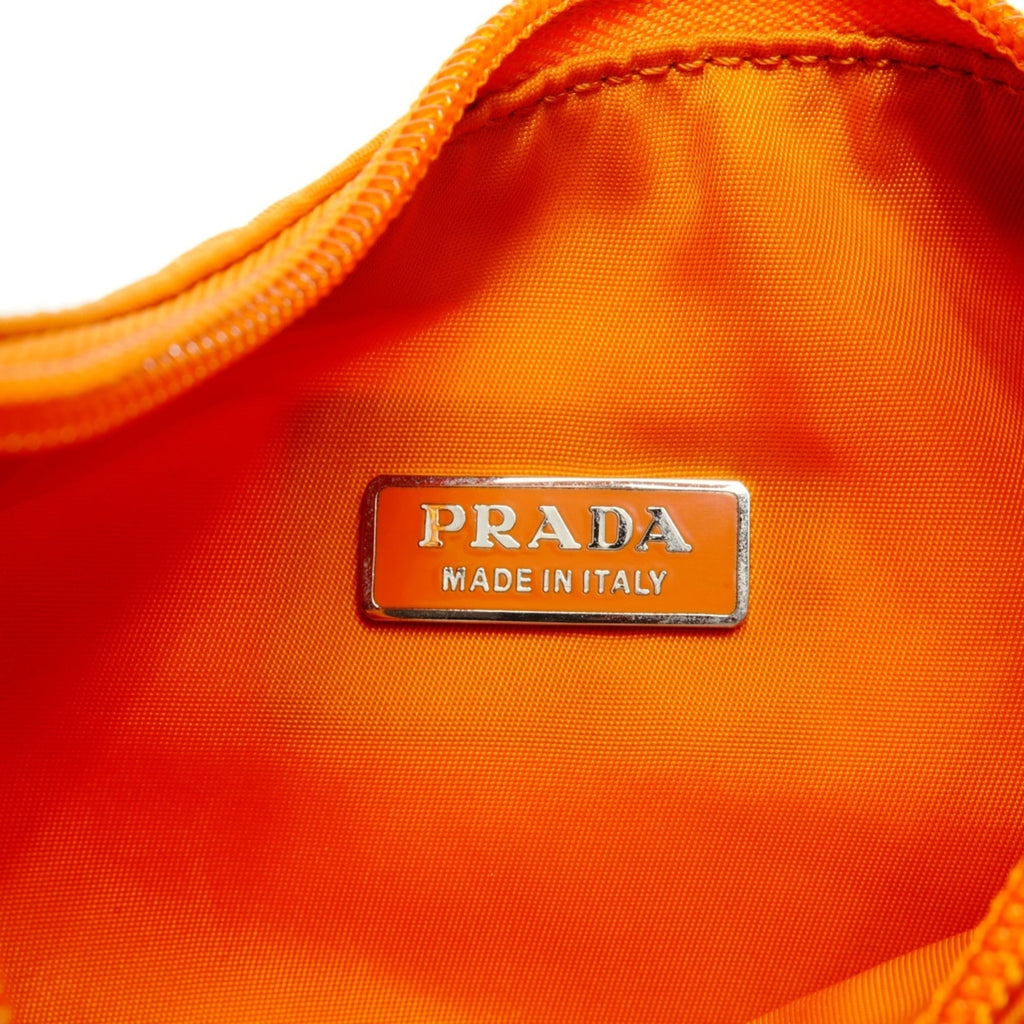 Prada nylon hobo mini handbag in orange