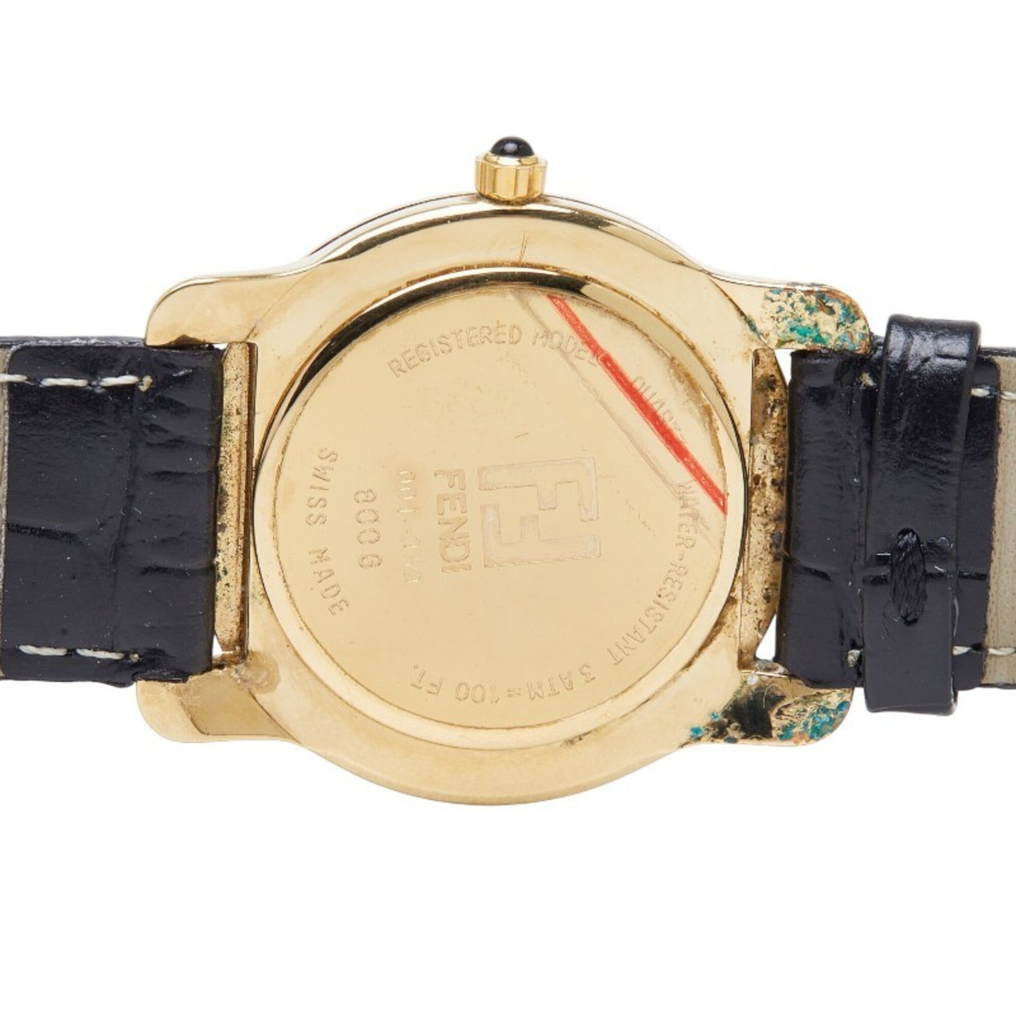 Fendi 800G Quartz Watch, Brown Dial, Leather Strap, Plated, Women's — Good