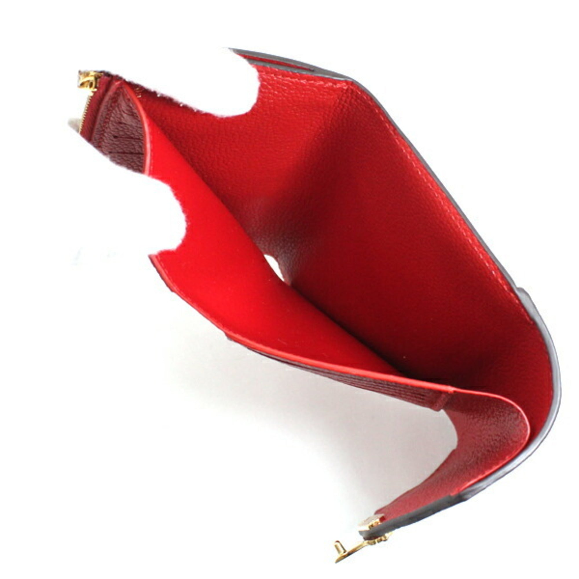 Louis Vuitton Women's Trifold Wallet, Portefeuille Pallas Compact, Monogram, Brown and Red, M67478, LOUIS VUITTON Wallet & Coin Purse, TK1780