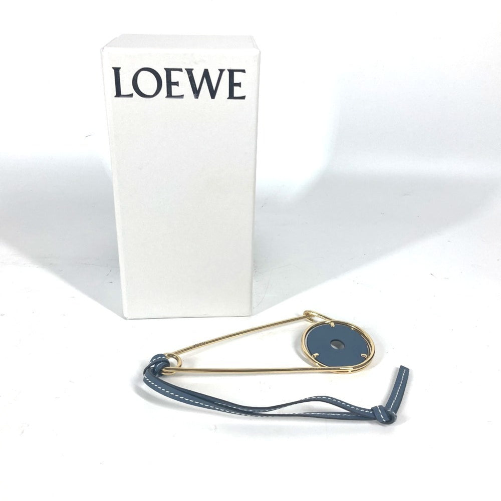 LOEWE Brooch Metal Leather Men's Women's Gold MO-241124-16 — New - Store Return