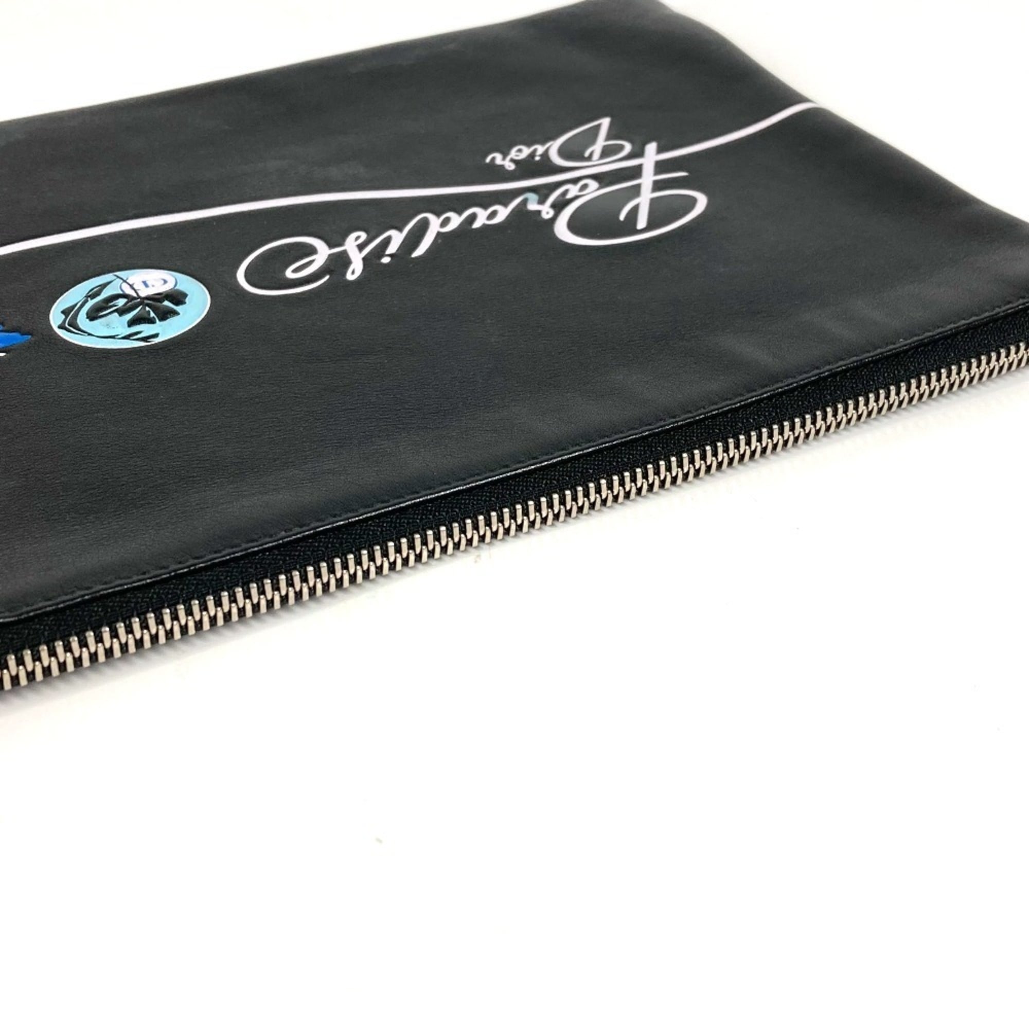 Christian Dior Dior logo bag, second pouch, clutch leather, men's and women's, black