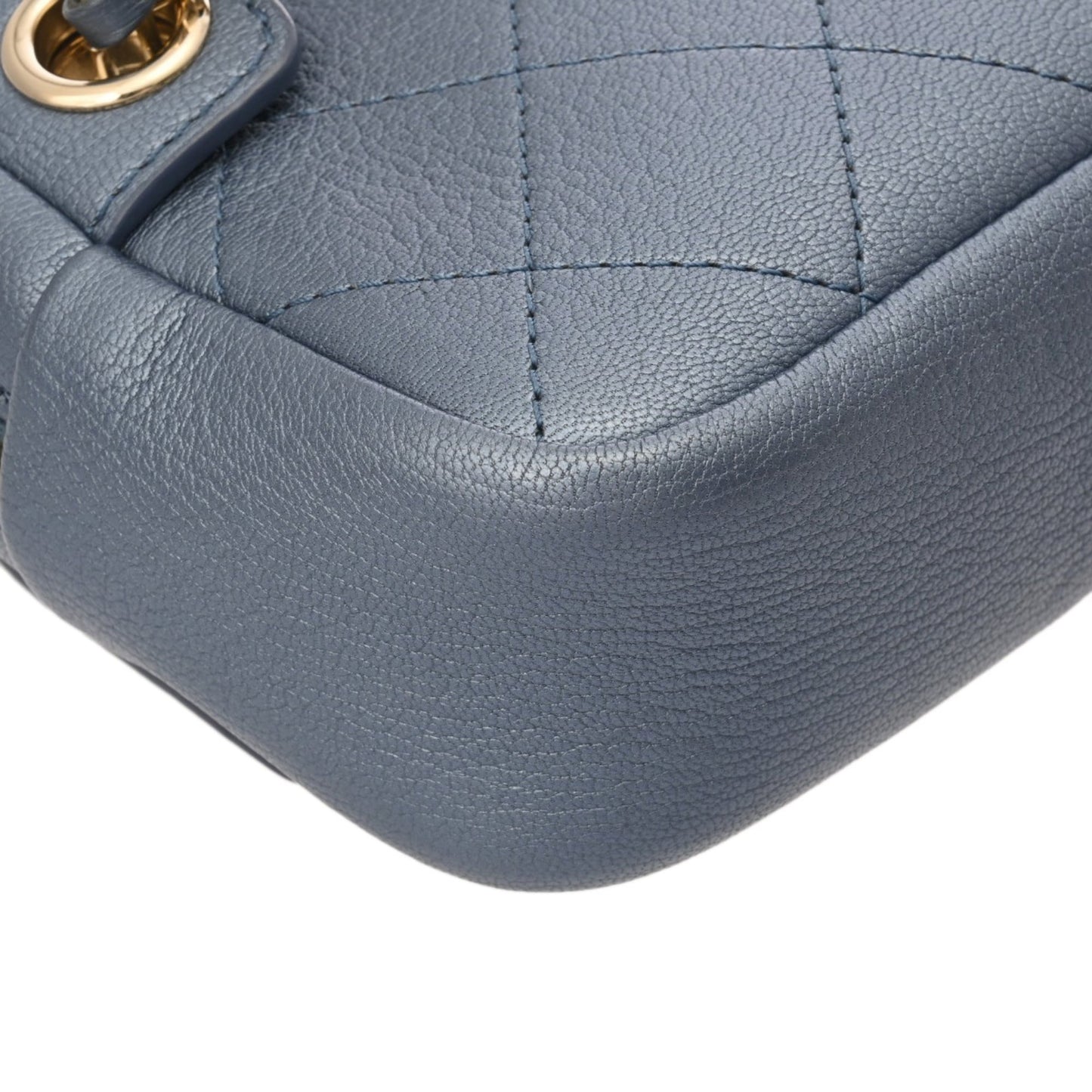 CHANEL Affinity Metallic Blue Women's Calfskin Waist Bag, A-Rank, Pre-Owned, Ginzo