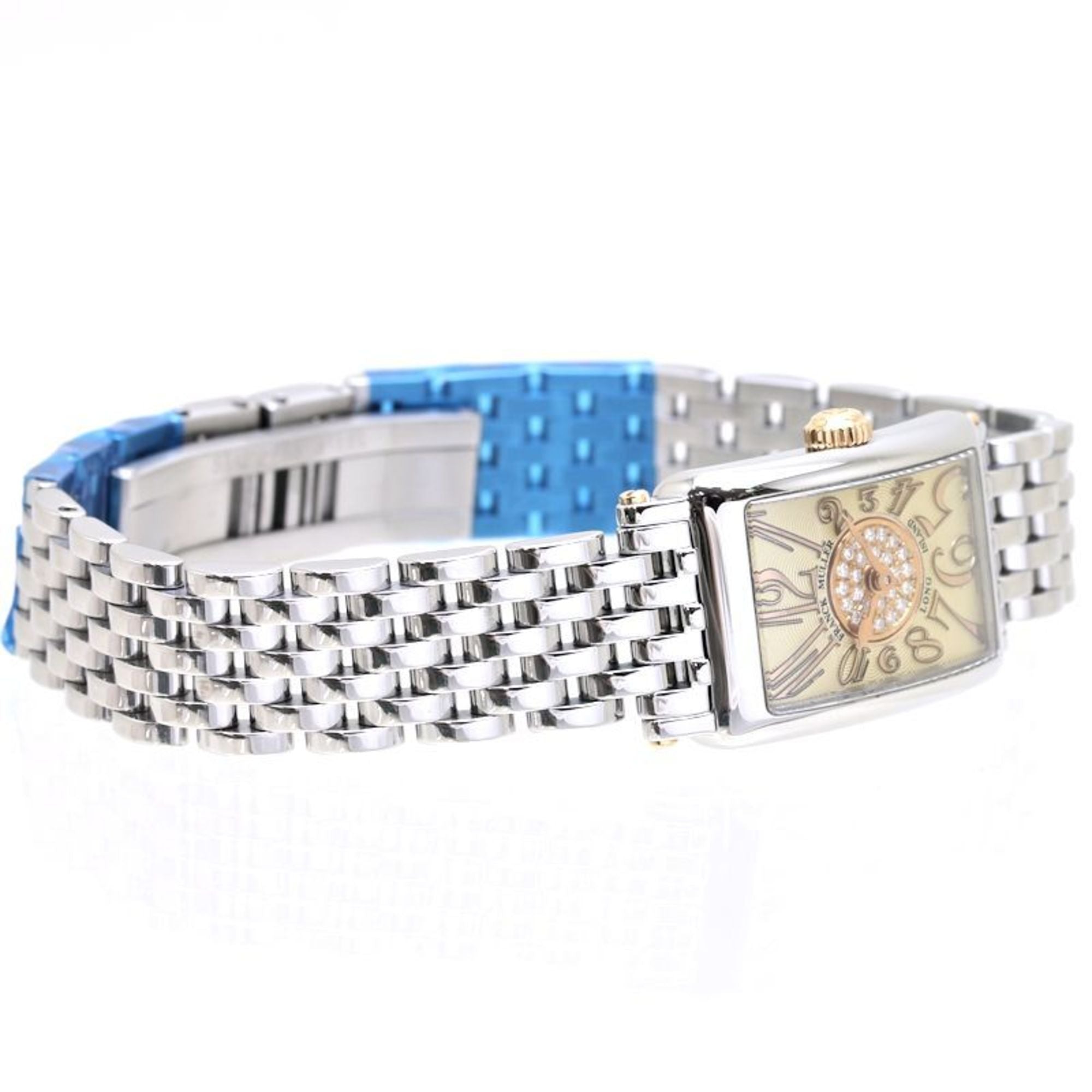 FRANCK MULLER 802 REL CD 1P CP STG Long Island Petite Pastille Stainless Steel xK18PG Pink Gold Ladies 39538 Watch — Very Good