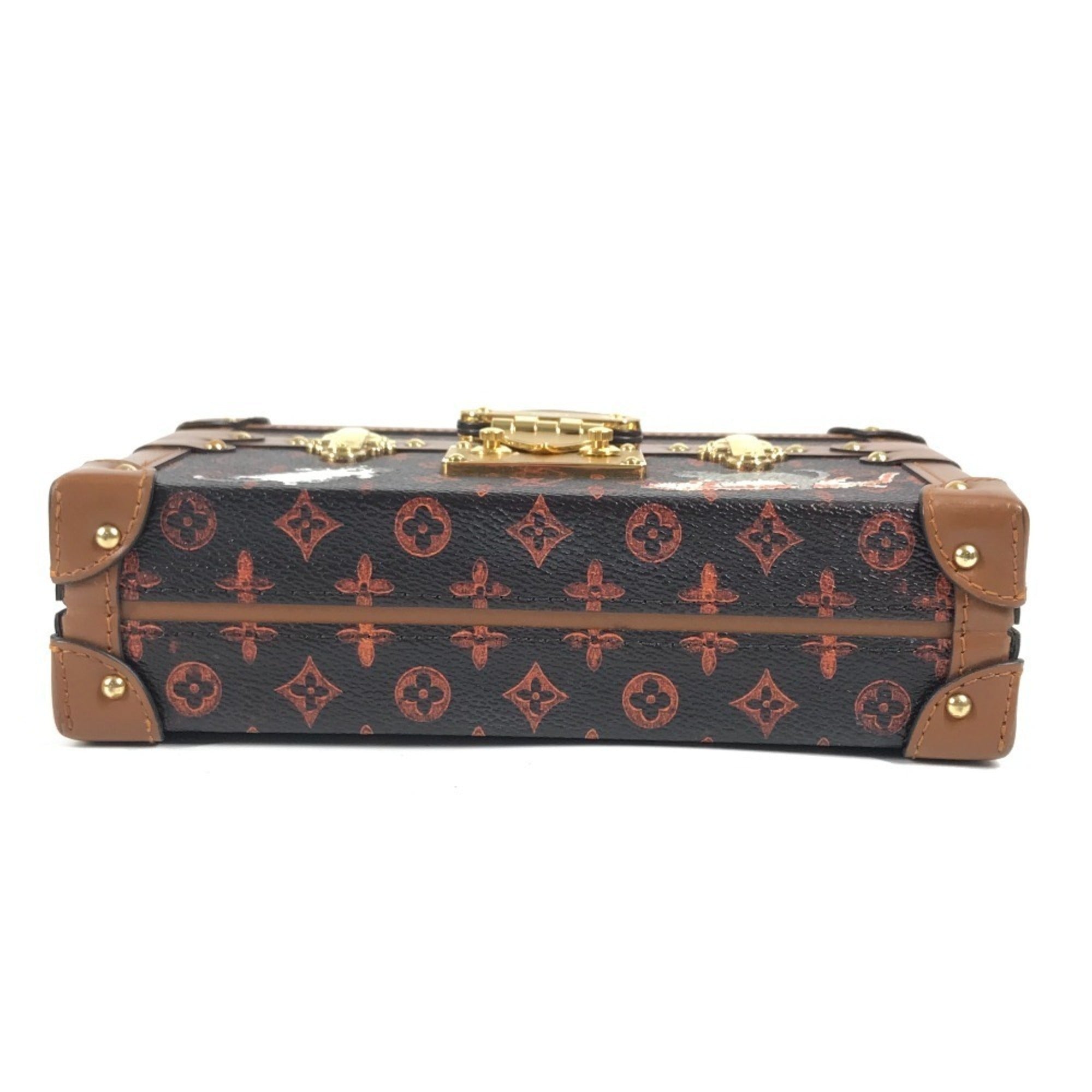 LOUIS VUITTON M44407 Monogram Catgram Petite Malle NM Clutch Bag, 2-Way Shoulder Canvas, Men's/Women's, Brown — Like New