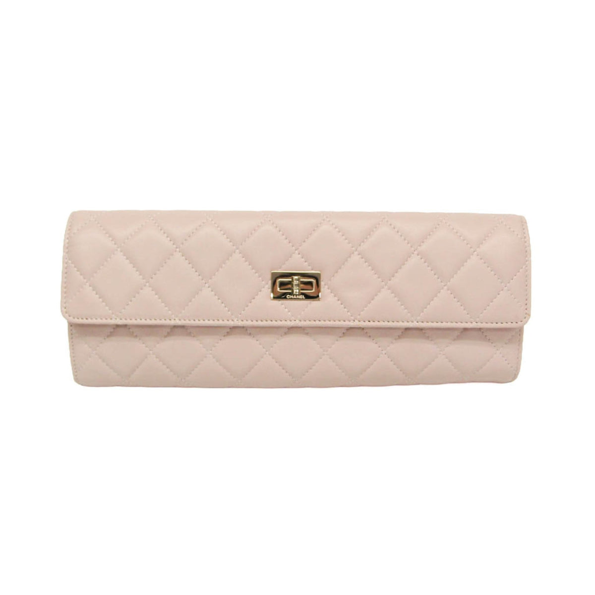 Chanel Matelasse 2.55 Jewelry Case Women's Leather Clutch Bag Light Pink — Like New
