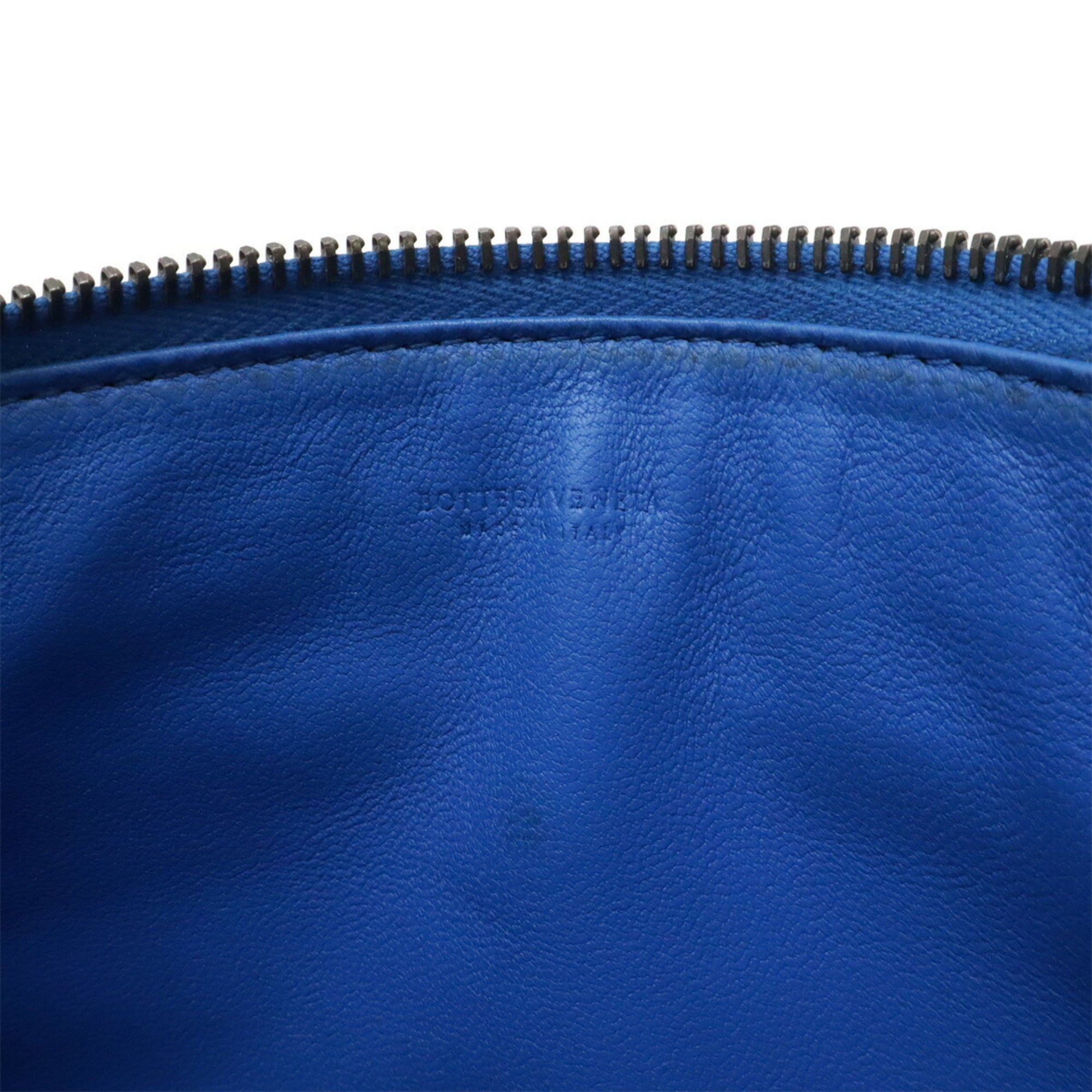 BOTTEGA VENETA Bottega Veneta Intrecciato Clutch Bag Second Leather Blue — Like New