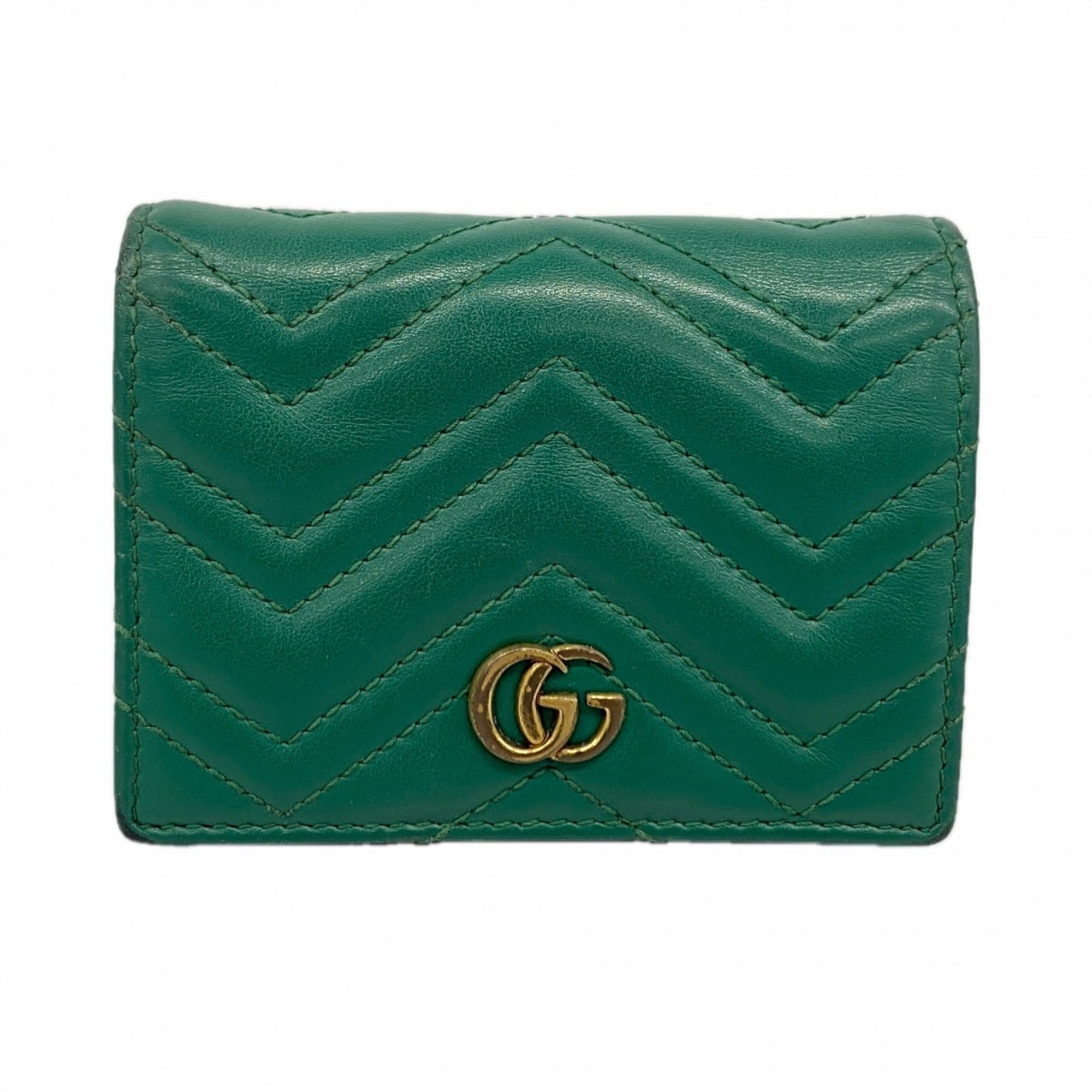 Gucci GG Marmont wallet 466492 leather green women's