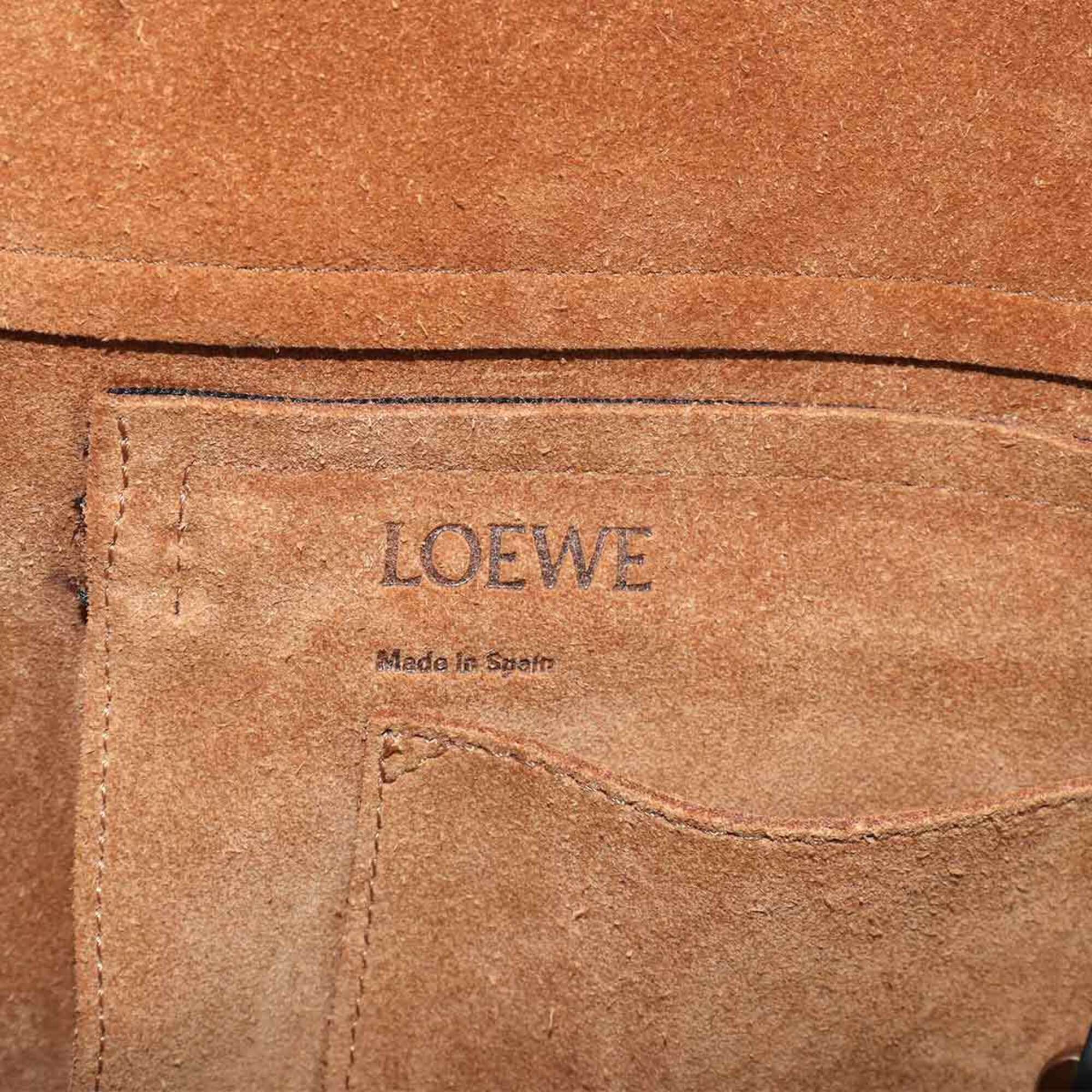 Loewe Military Shoulder Handbag, Leather, Black, Silver Hardware, 337 02 N64 Messenger Bag — Like New