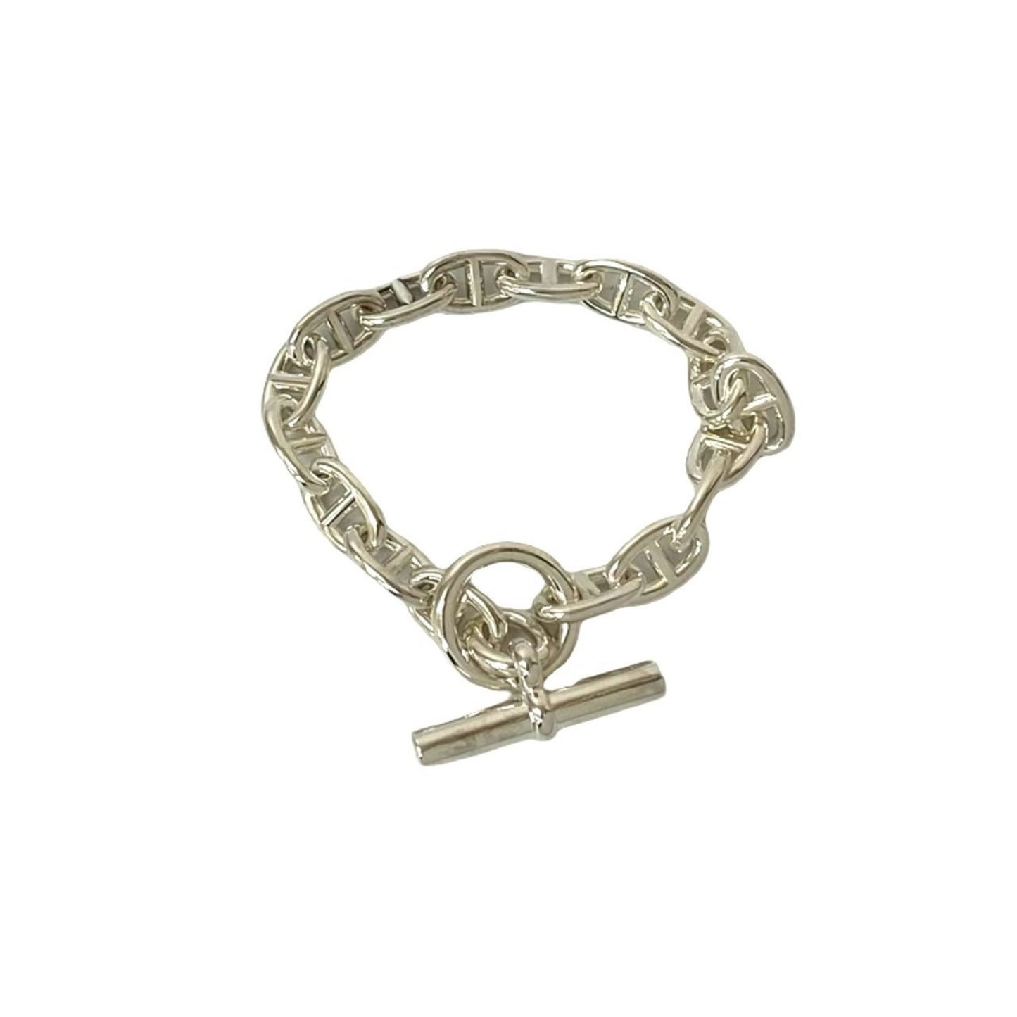 HERMES Chaine d'Ancre MM 17-link Sterling Silver 925 Chain Bracelet Bangle 035mm