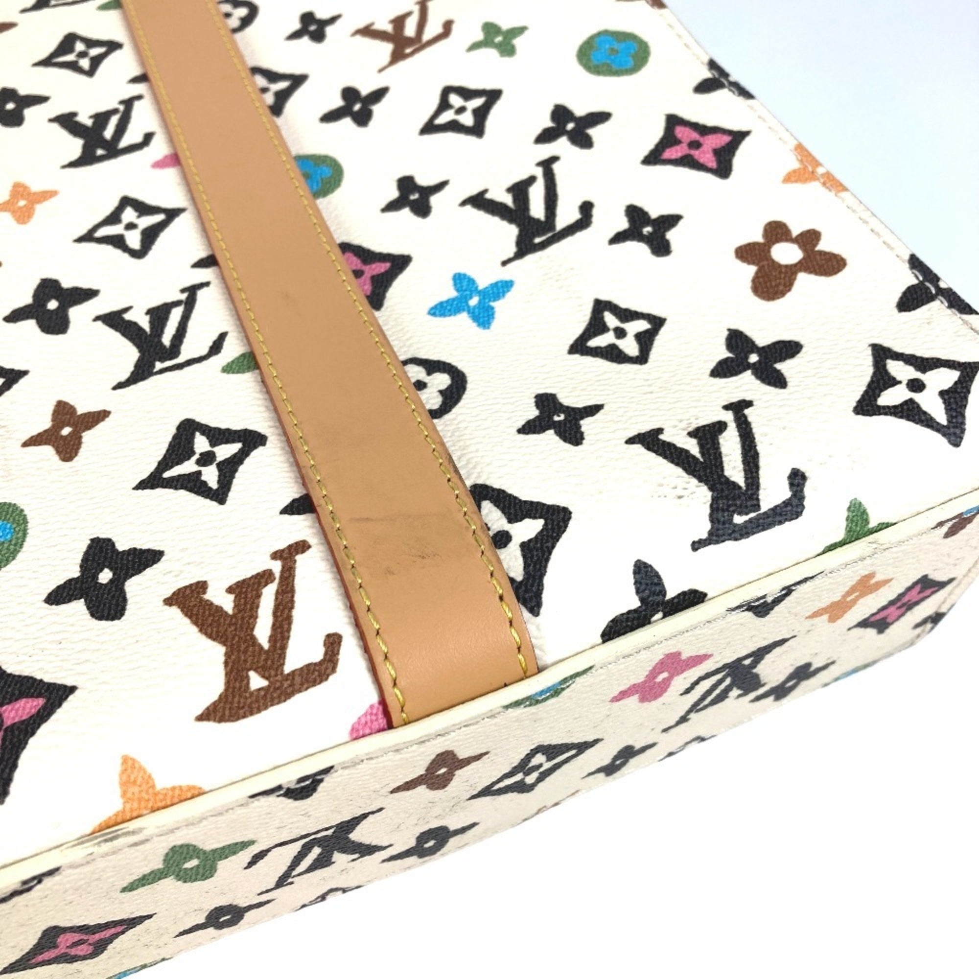 LOUIS VUITTON M24859 Monogram Craggy Sac Plat Tote Bag Vertical Handbag Men's Women's Beige Like New — Like New