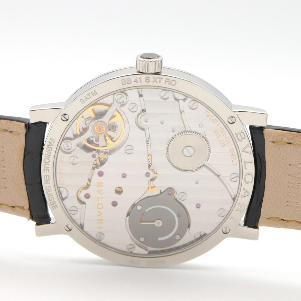 Bulgari BVLGARI Roma Finissimo Watch Stainless Steel Leather Men's Black BB41SXTRO — Very Good
