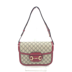 Gucci 602204 GG Supreme bag shawl Shoulder Bag Beige Red — Like New