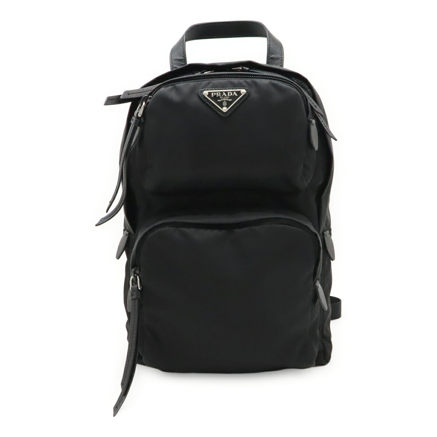 PRADA Triangle Bag, Body Bag/Shoulder Nylon and Leather, Black, Purchased at an Overseas Boutique, 1BZ026