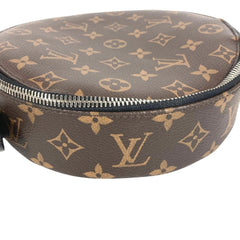 LOUIS VUITTON M46273 Monogram Audio Case Bag, Round Handbag, Canvas, Men's/Women's, Brown — Like New