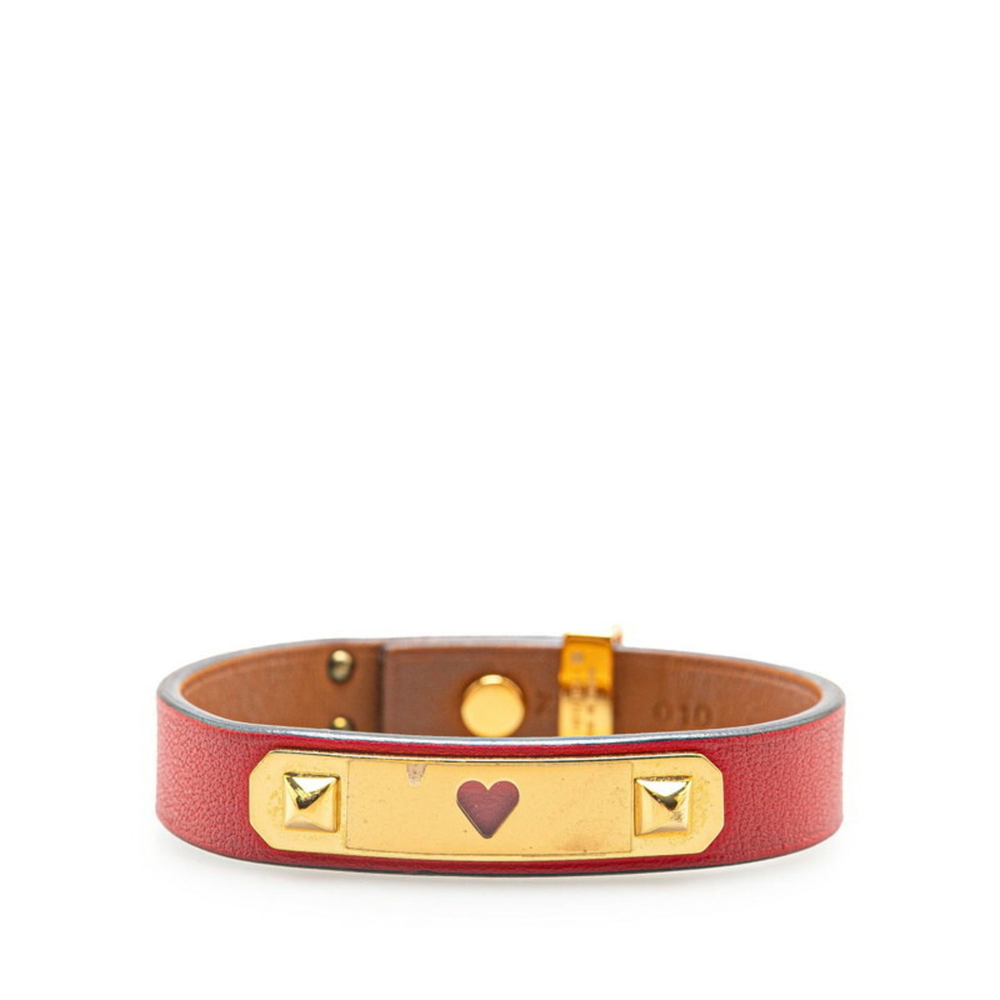 Hermes Asdukur T2 Bracelet Red Swift Plated Women's HERMES