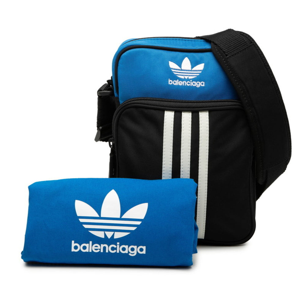 Balenciaga x Adidas crossbody shoulder bag, 725437, black and blue nylon, men's — Like New