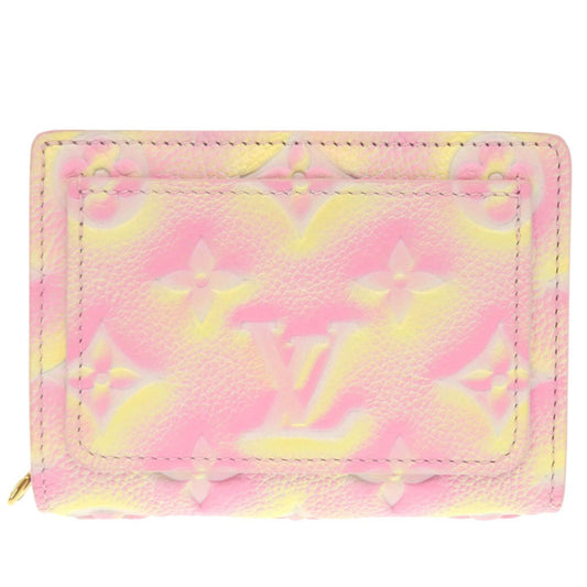 Excellent condition Louis Vuitton Portefeuille Claire Monogram Empreinte M81529 IC chip bifold wallet in light pink and yellow. LV 1093 LOUIS VUITTON