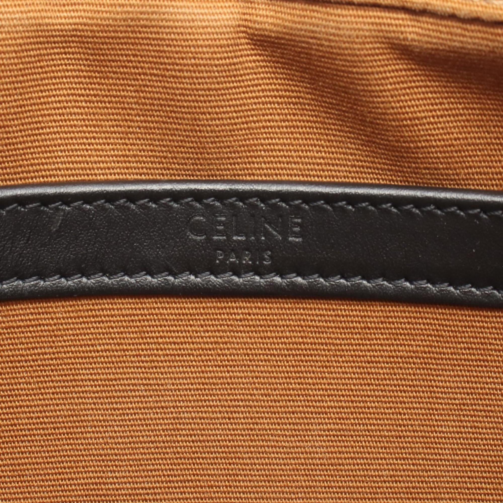 Celine Triomphe Medium Messenger Bag, Shoulder Coated Canvas and Leather, Women's, Black Brown, 194502