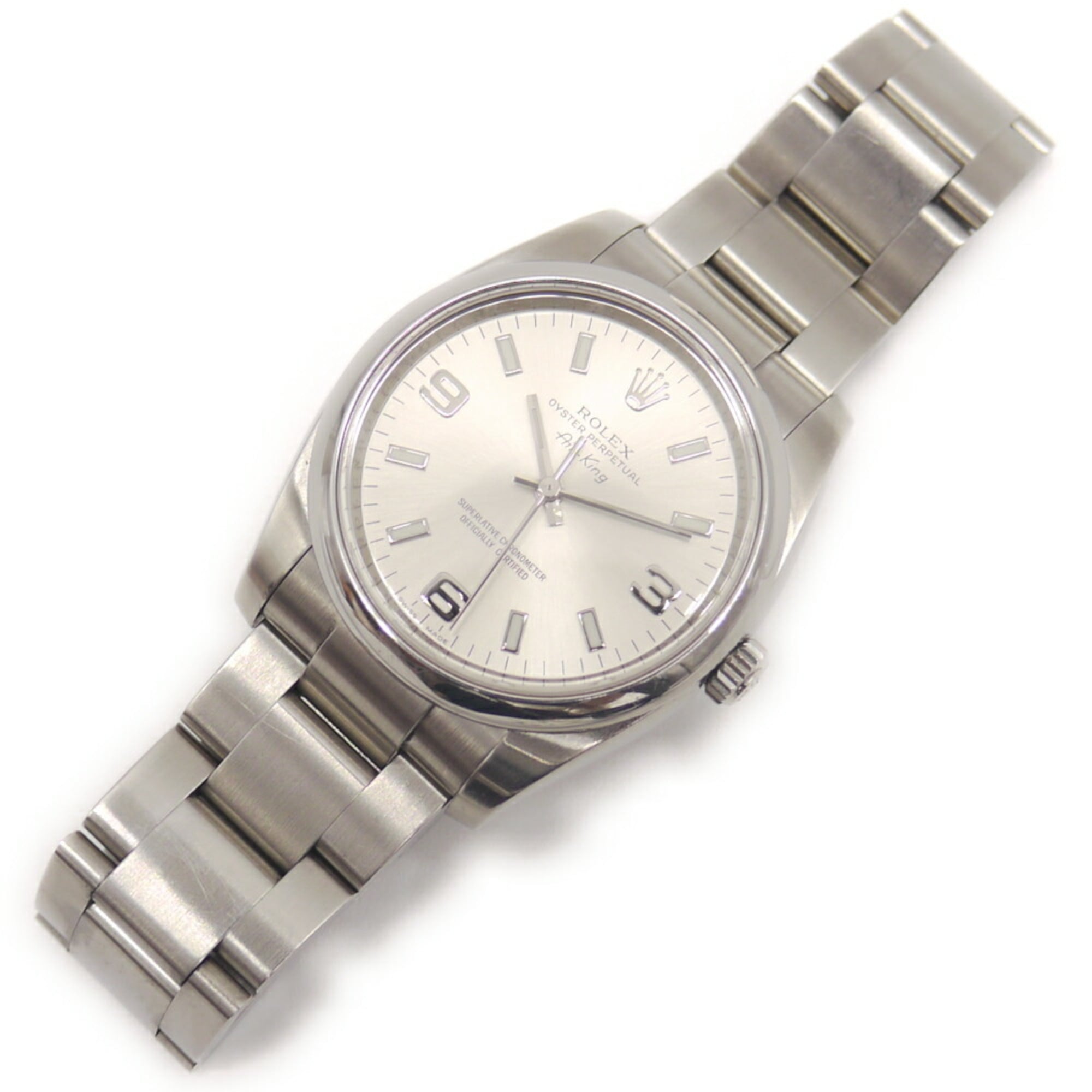 ROLEX Air-King 114200 M-serial Stainless Steel Automatic Silver Dial Watch — Good
