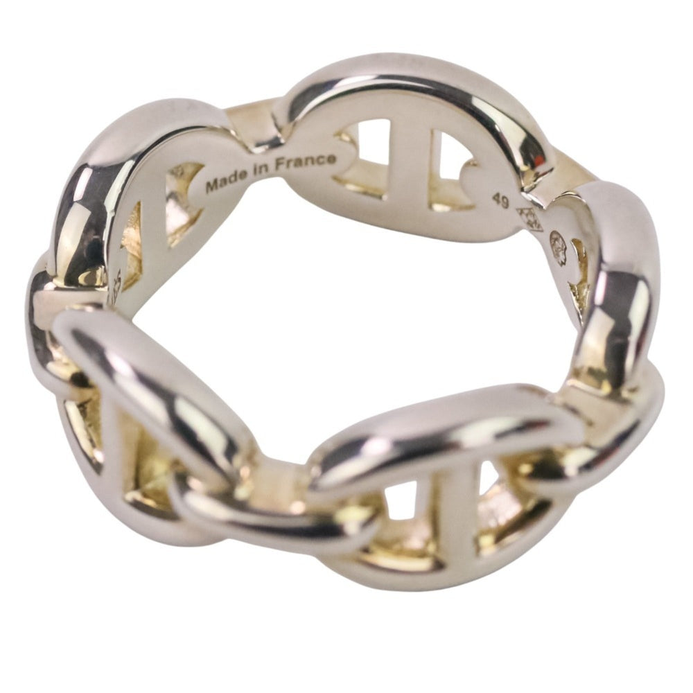 HERMES Chaine d'Ancre Enchaine PM AG925 Ring, Size 49 (equivalent), Silver, Women's — Like New