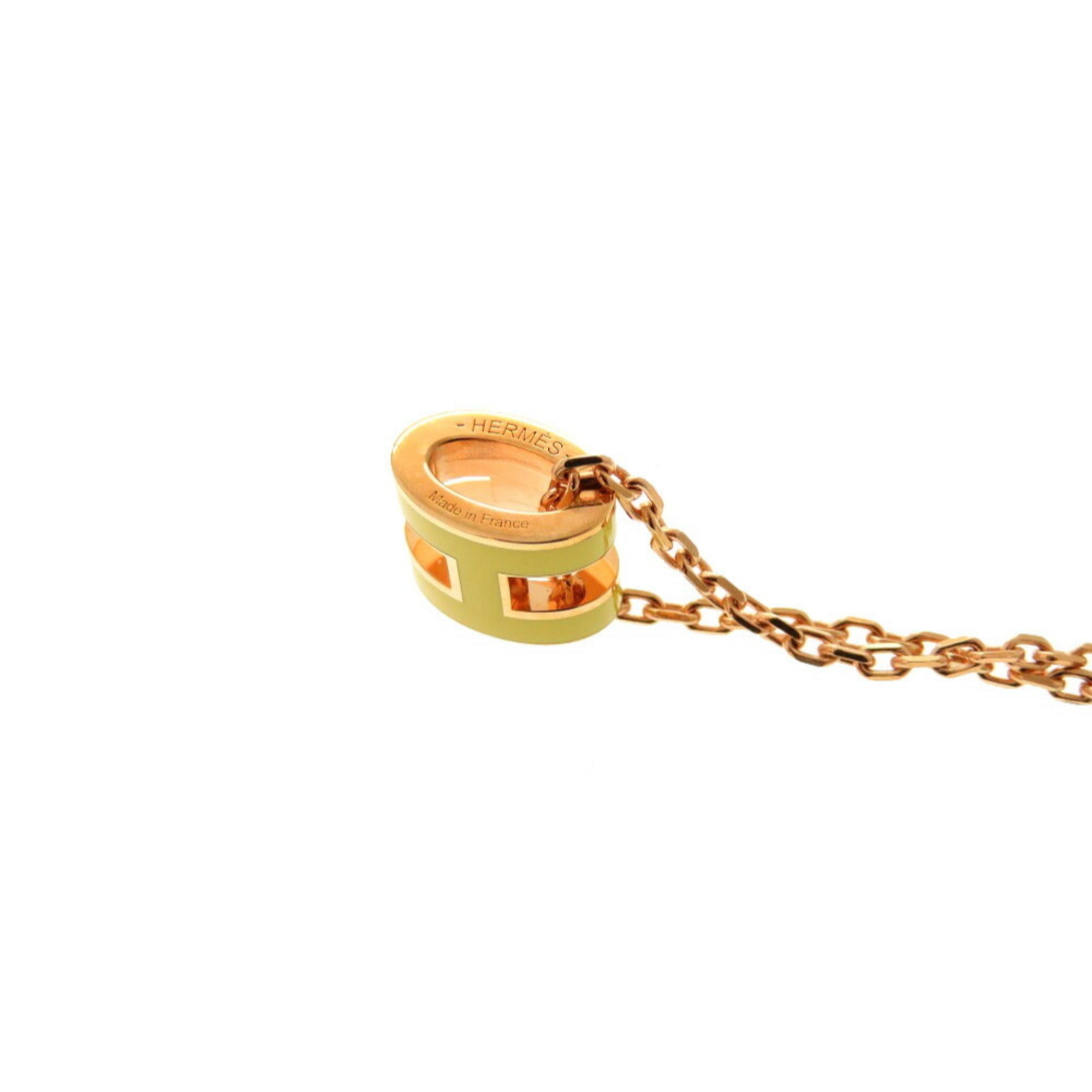 Like new Hermes Mini Pop H Yellow Rose Necklace 1027 HERMES — Like New