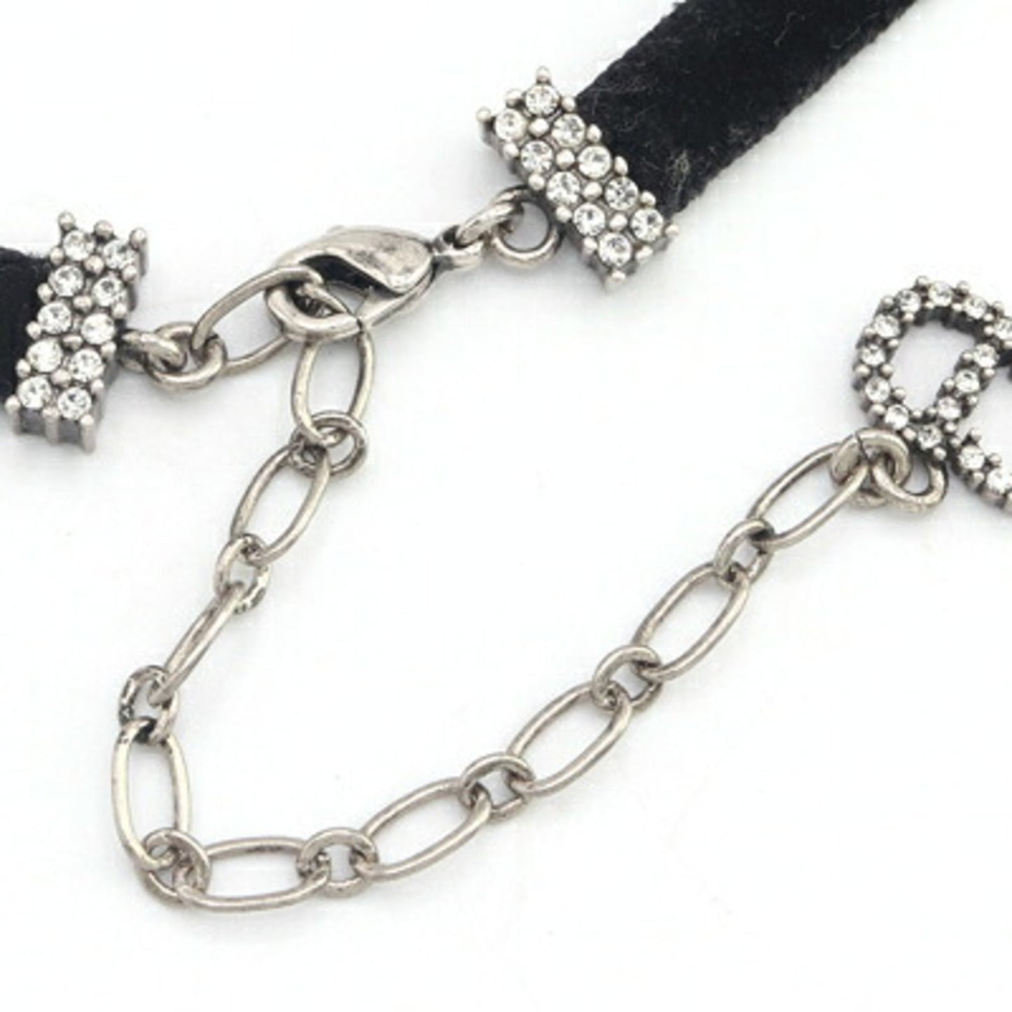 Christian Dior Dior Choker J'ADIOR Black Velvet Metal Rhinestone Necklace for Women