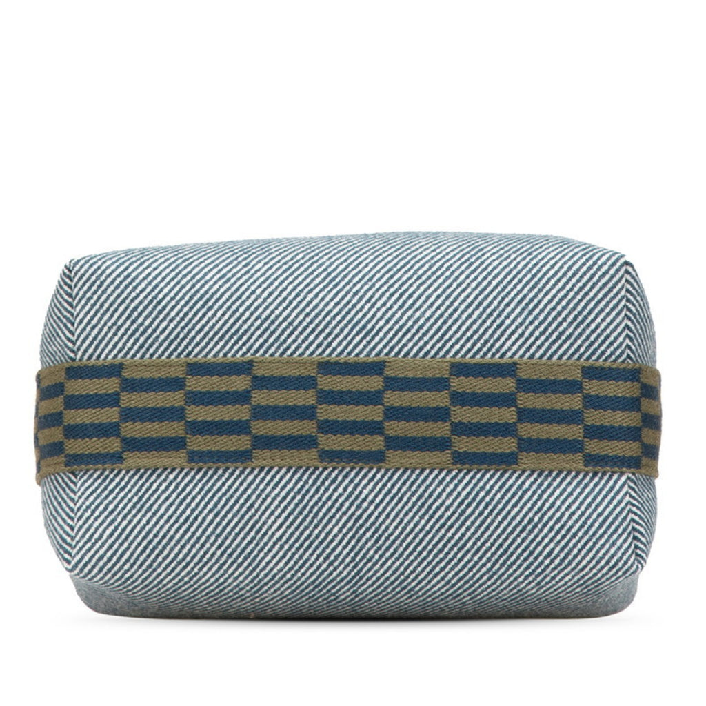 Hermès Bride A Black PM Handbag, Blue Abyss and Green Cotton, Women's, HERMES