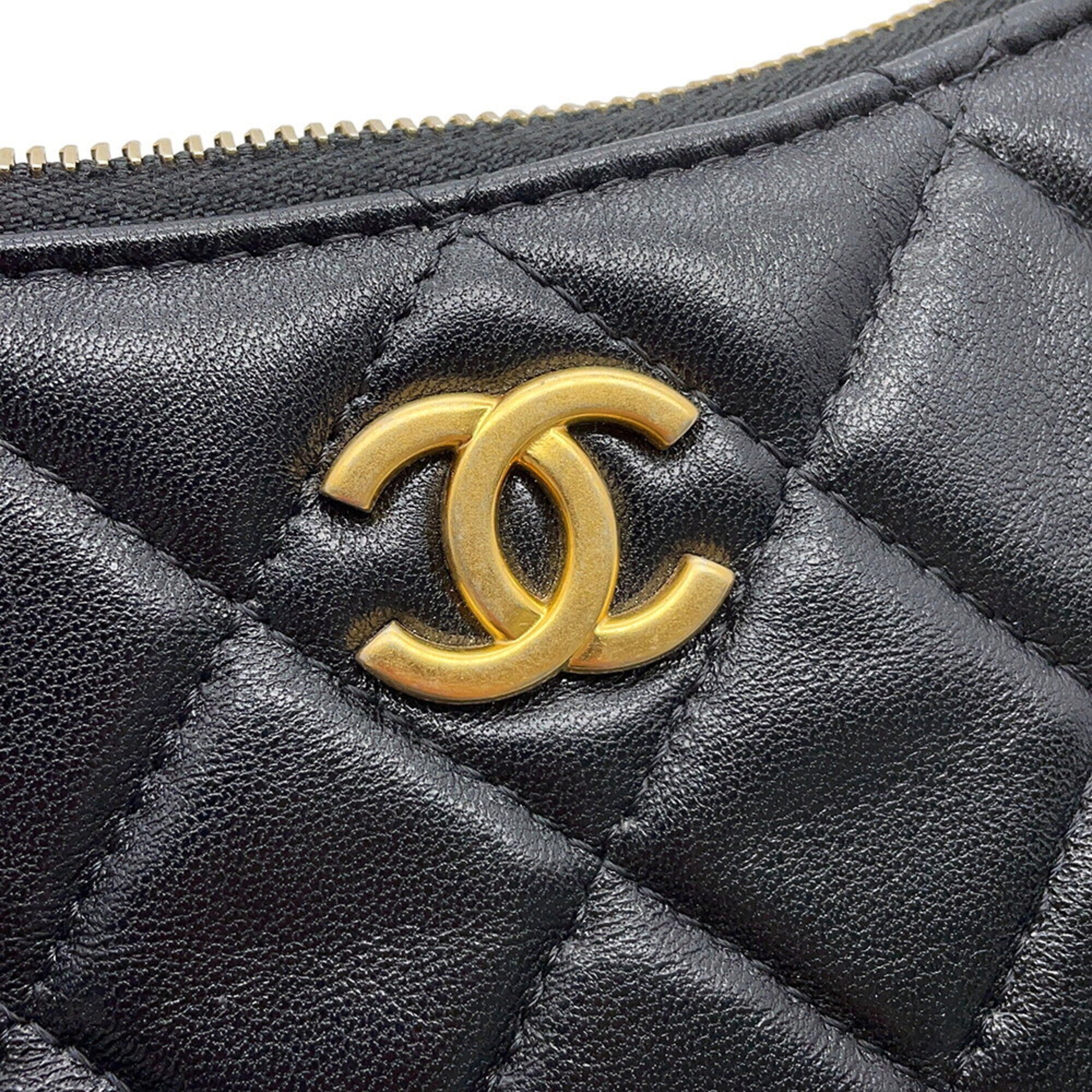 Chanel Chain Shoulder Bag Matelassé Coco Mark Lambskin AP3487 CHANEL Handbag Black Women's — Like New
