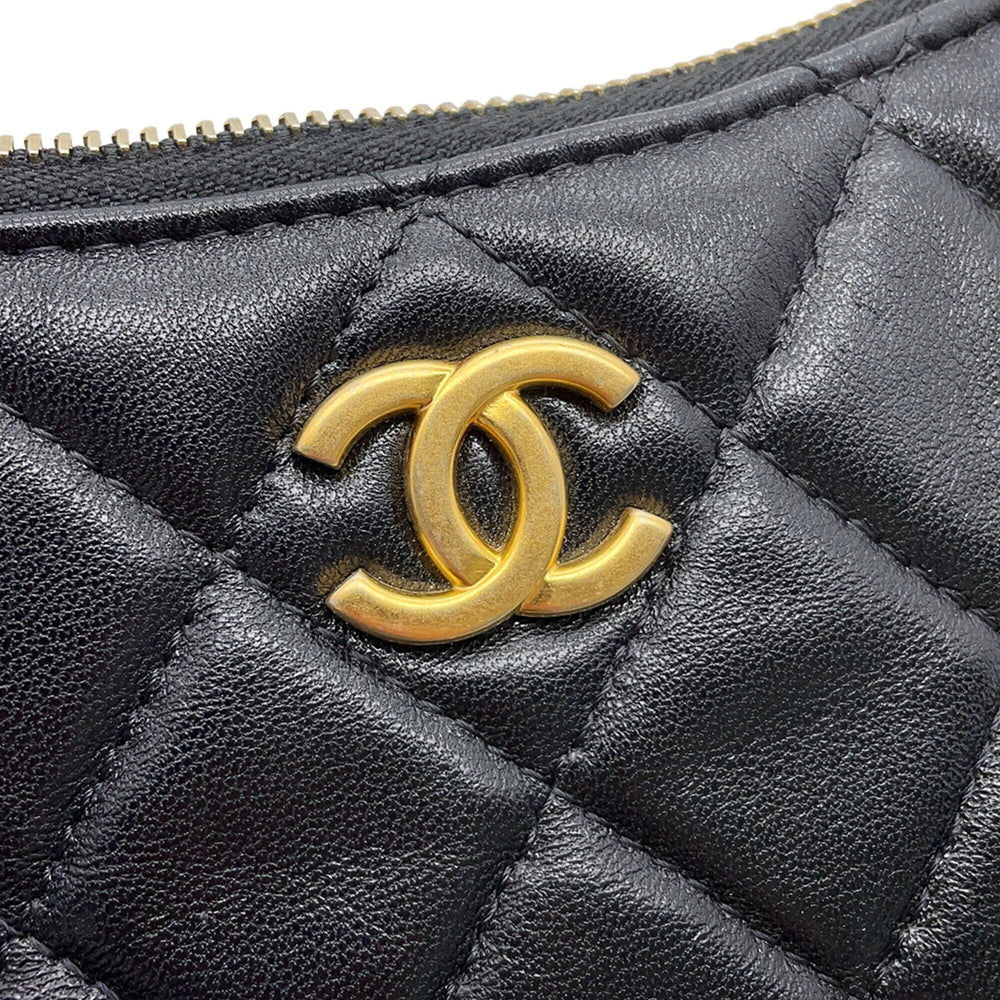 Chanel Chain Shoulder Bag Matelassé Coco Mark Lambskin AP3487 CHANEL Handbag Black Women's — Like New