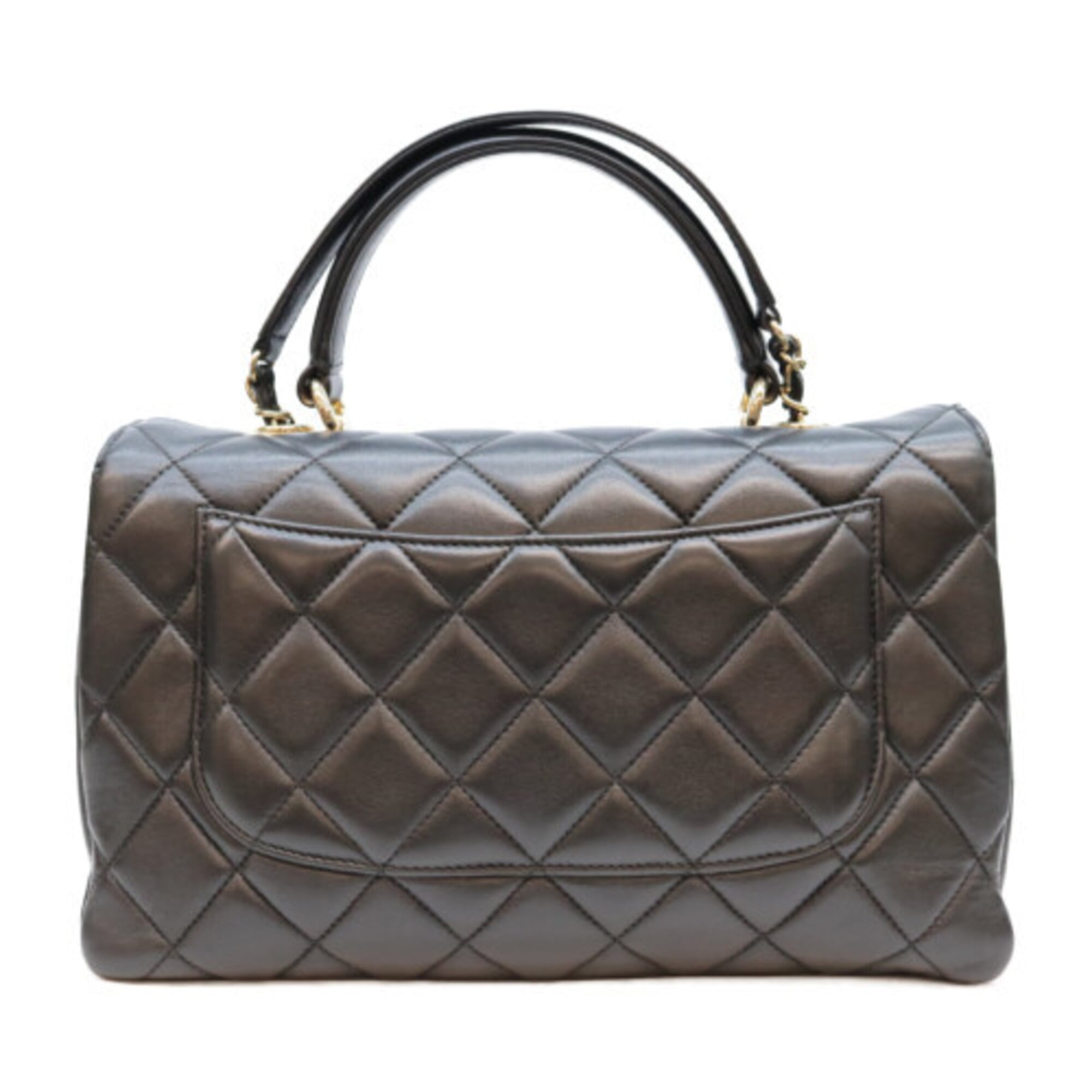 CHANEL A69923 Black Lambskin Gold Hardware Trendy CC Large 2-Way Shoulder Bag (Women's) — Like New