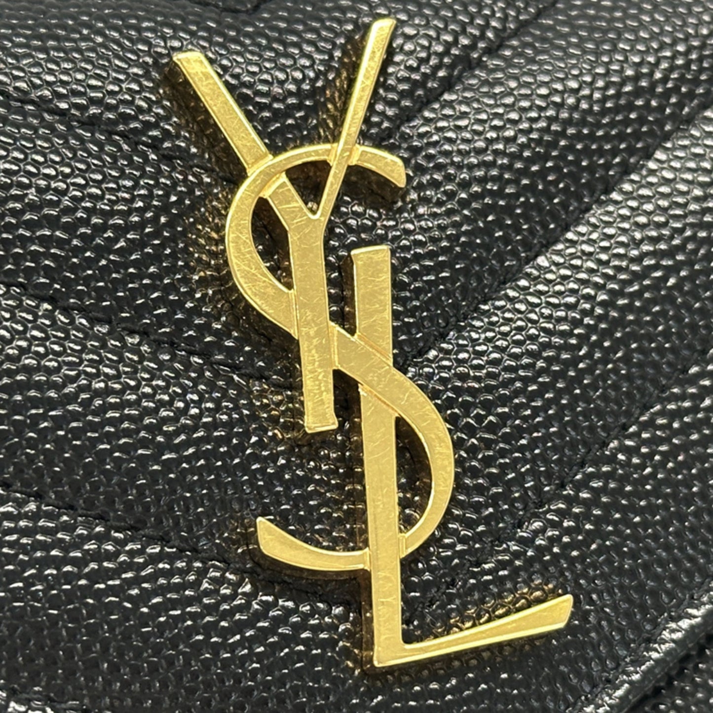 Saint Laurent SAINT LAURENT wallet women's brand trifold leather black gold hardware 403943 compact quilted mini