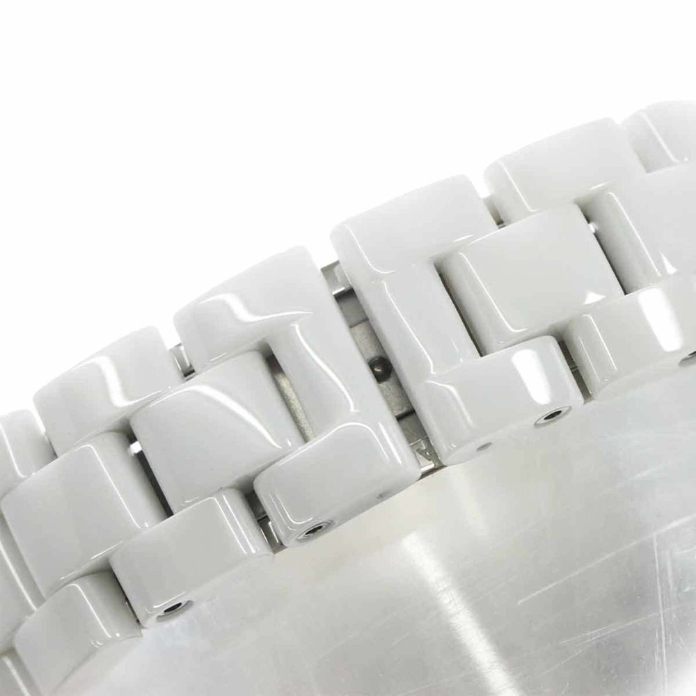 Chanel J12 33mm H1628 Women's Watch, 12 Diamonds, Date Display, White Ceramic Quartz Watch — Very Good