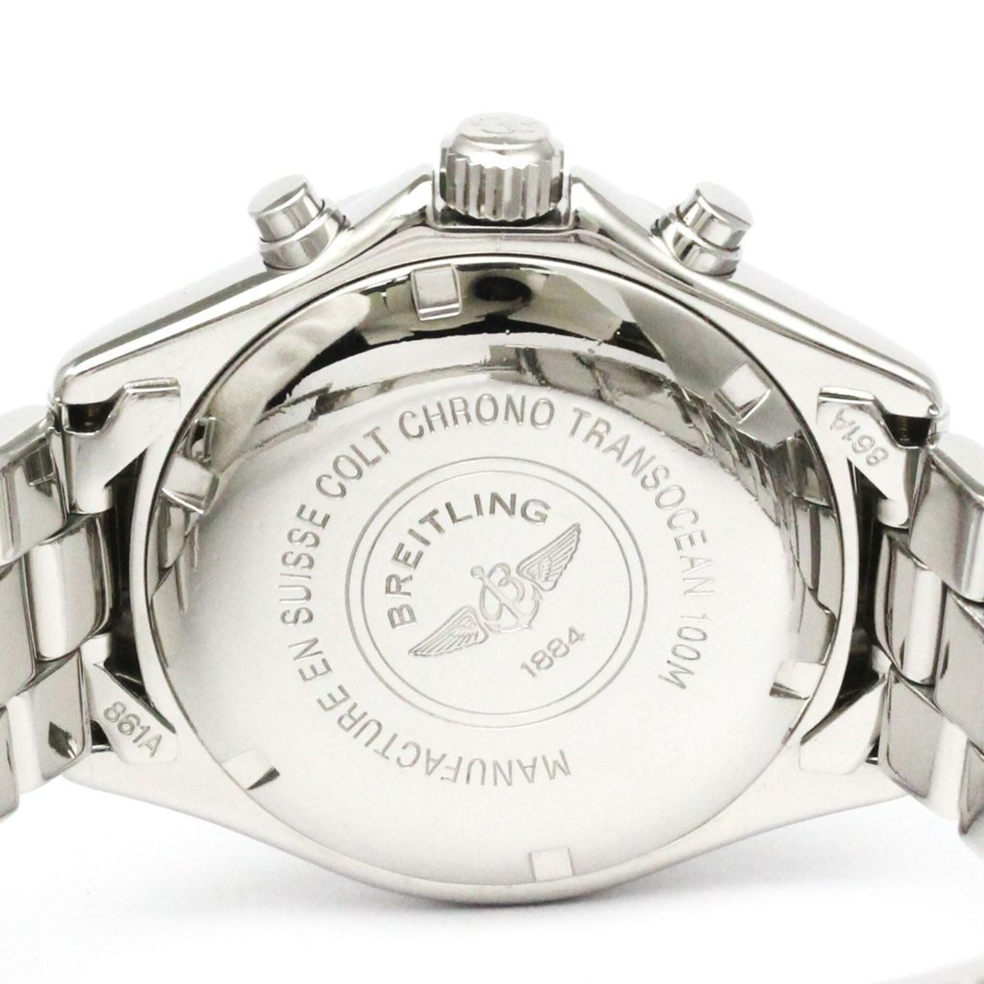 BREITLING Transocean Chronograph Steel Quartz Watch A53040.1 Polished — Good