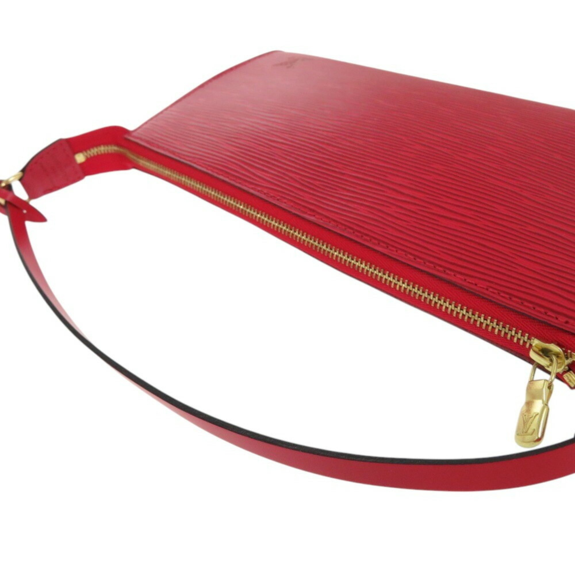 Like new Louis Vuitton Pochette Accessory Pouch Epi M52947 Castilian Red LV 0457LOUIS VUITTON — Like New