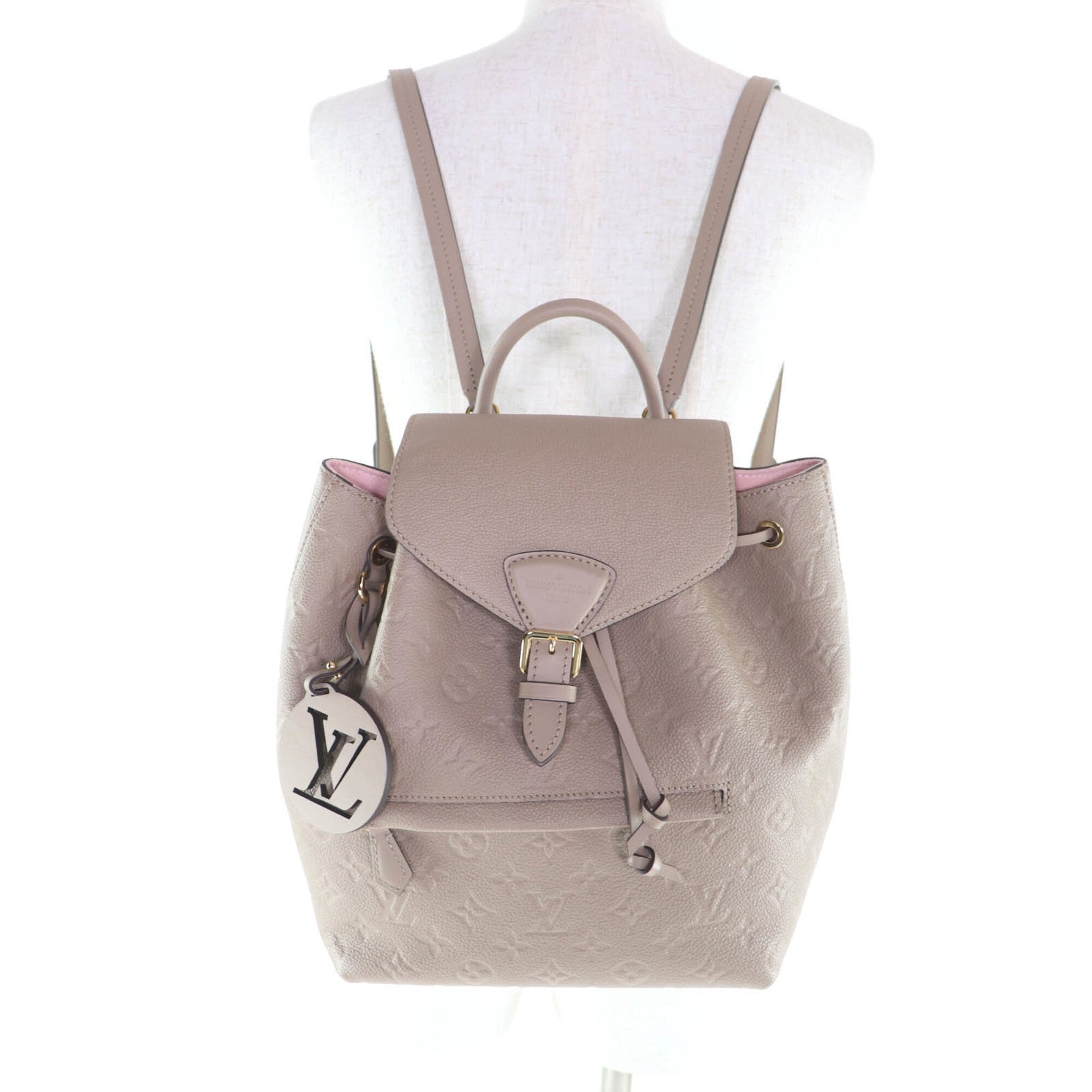 LOUIS VUITTON M45410 Montsouris PM Tourterelle Monogram Empreinte Backpack, Rucksack/Daypack, with Dust Bag, Made in Spain, Women's — Like New