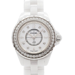 Chanel J12 Diamond H2572 White Dial Women's Watch — Good