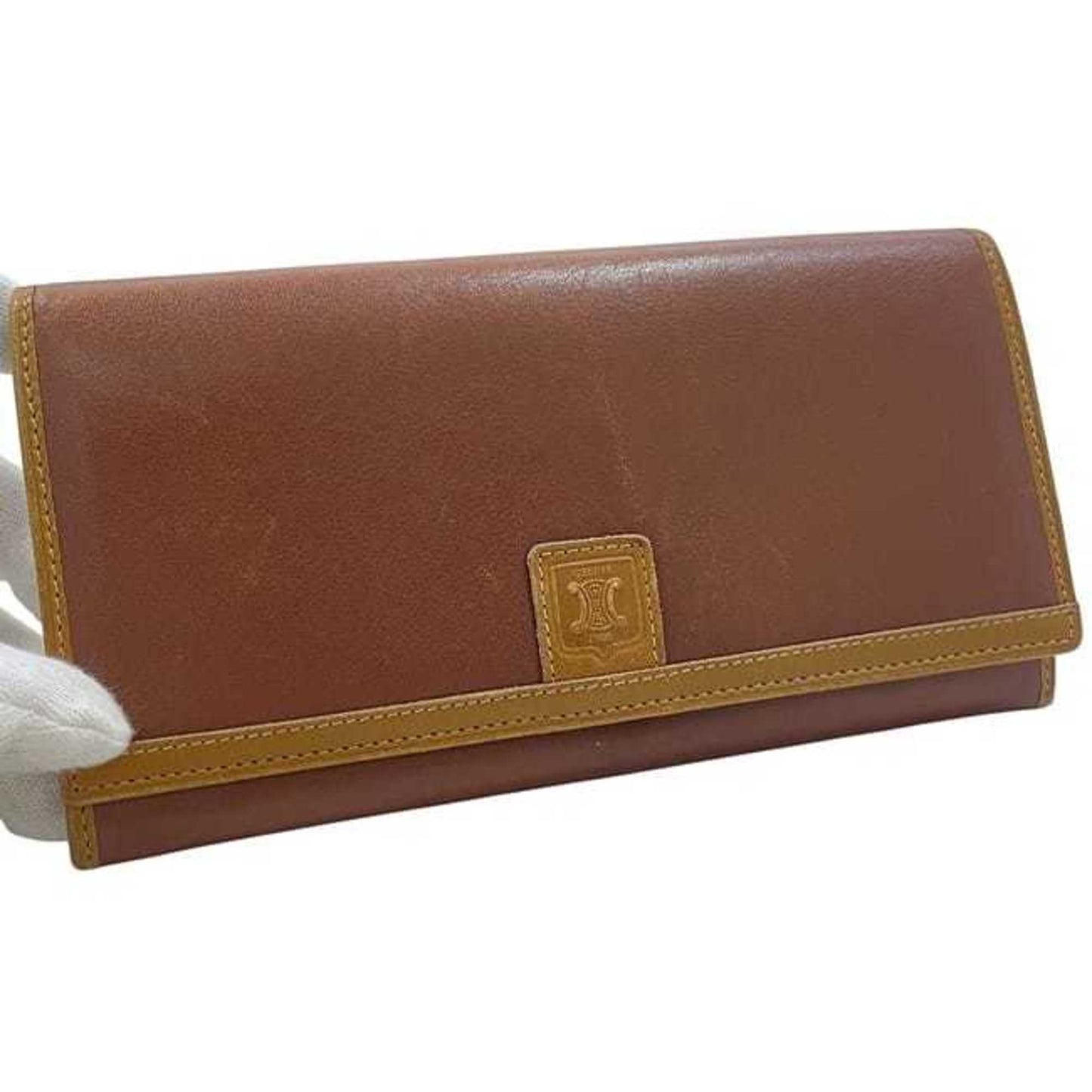 Celine bifold long wallet ec-24576 brown leather M07 CELINE calf men's women's