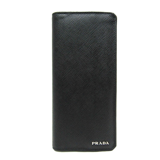 Prada 2MV836 Men's Leather Long Wallet (bi-fold) Black