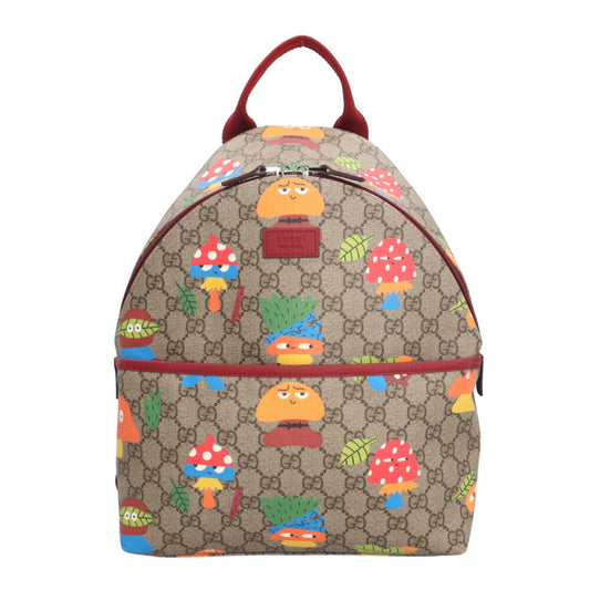 Gucci Mushroom Children's GG Supreme Backpack/Daypack, PVC271327, Women's, Pre-owned