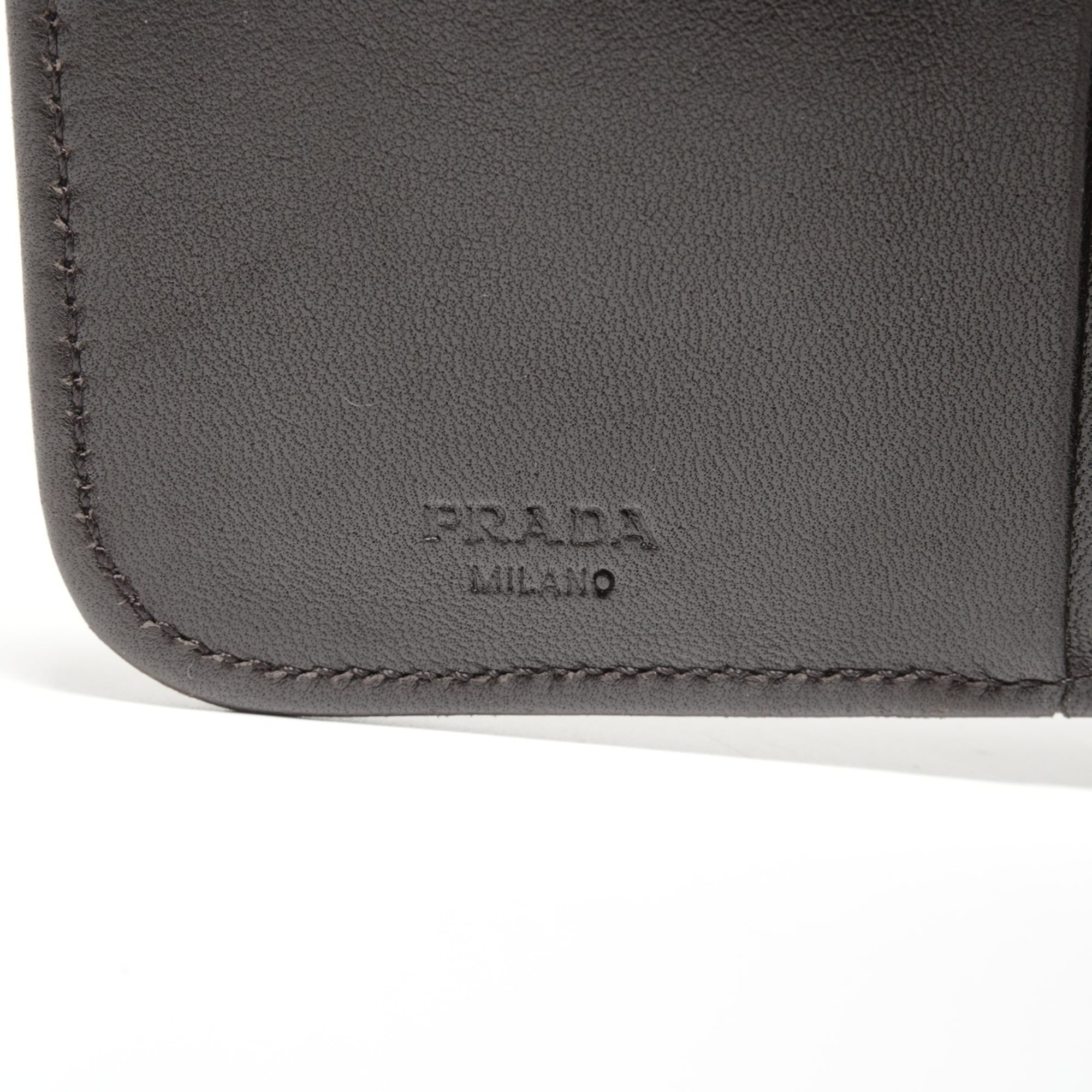 Prada Harako Leopard Print Round Zip Compact Wallet, Brown
