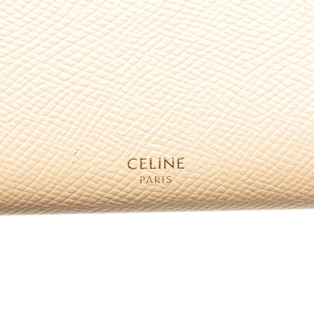 Celine Large Flap Wallet Long 10B563 Beige Leather Women's CELINE