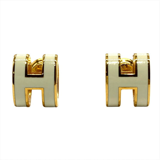 Hermes Hermès Mini Pop Ash Earrings in White Metal for Women