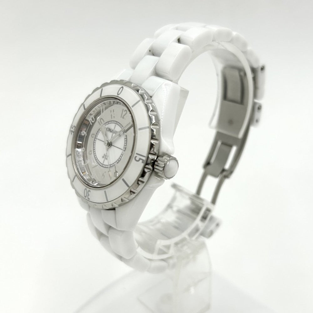 Chanel Men's J12 Mirror Watch 33mm White Dial Quartz Ceramic H4861 — Very Good