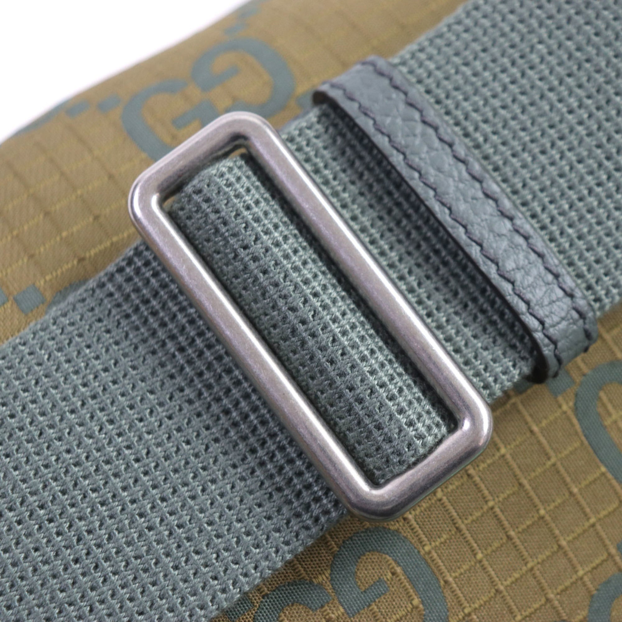 GUCCI 792287 GG Ripstop Belt Bag, Body Leather Waist Khaki, Includes Dust Made in Italy, Men's — Like New